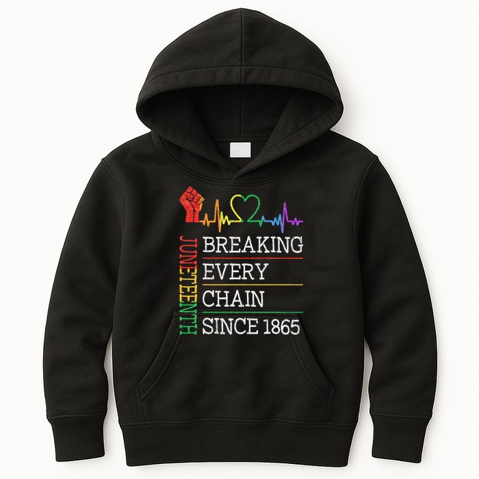 Juneteenth Breaking Every Chain Since 1865 Kids Hoodie