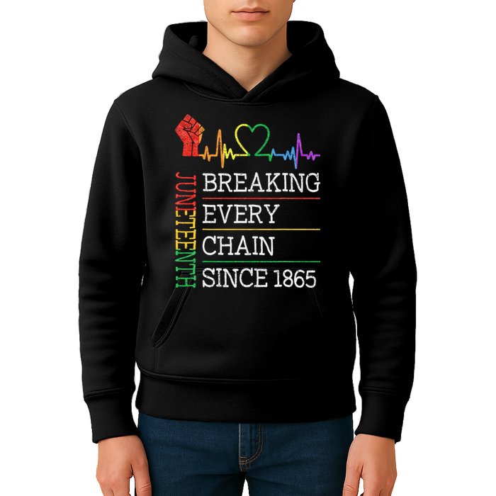Juneteenth Breaking Every Chain Since 1865 Kids Hoodie