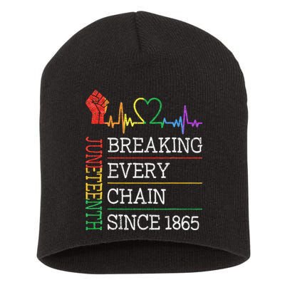Juneteenth Breaking Every Chain Since 1865 Short Acrylic Beanie