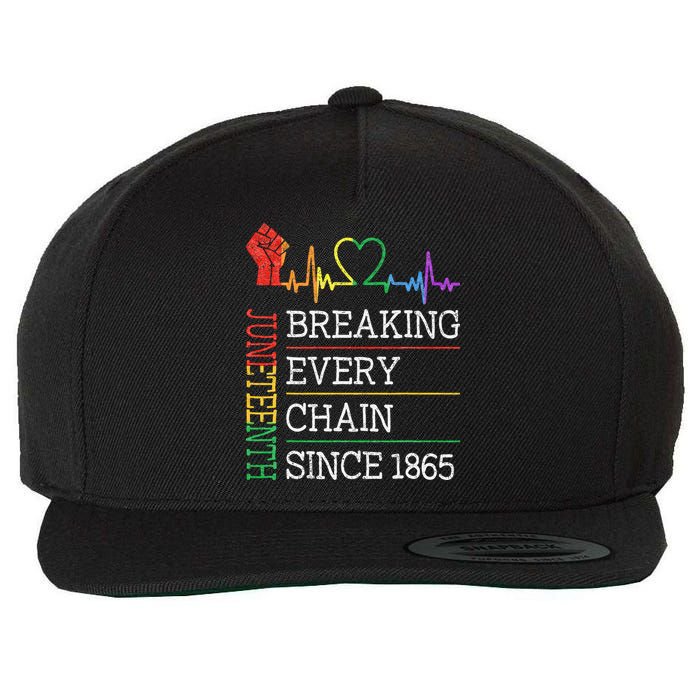 Juneteenth Breaking Every Chain Since 1865 Wool Snapback Cap