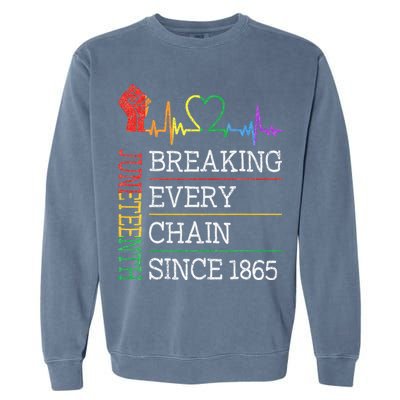 Juneteenth Breaking Every Chain Since 1865 Garment-Dyed Sweatshirt