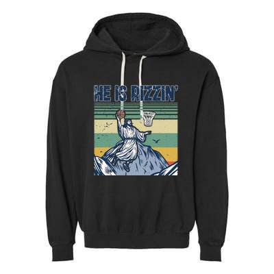 Jesus Basketball Easter Retro Faith Garment-Dyed Fleece Hoodie