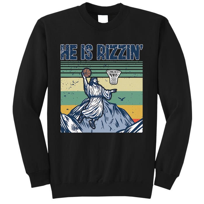 Jesus Basketball Easter Retro Faith Sweatshirt