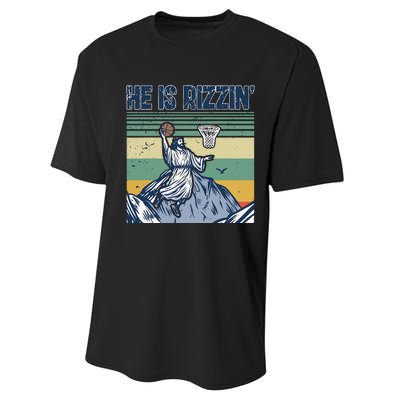 Jesus Basketball Easter Retro Faith Performance Sprint T-Shirt