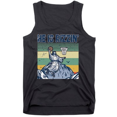 Jesus Basketball Easter Retro Faith Tank Top