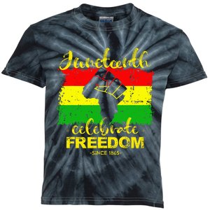 Juneteenth Breaking Every Chain Since 1865 Kids Tie-Dye T-Shirt