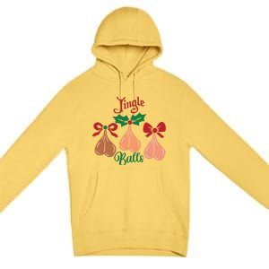 Jingle Balls Funny Christmas Adult Joke Dirty Talk Couple Premium Pullover Hoodie