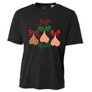 Jingle Balls Funny Christmas Adult Joke Dirty Talk Couple Cooling Performance Crew T-Shirt