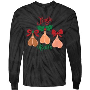 Jingle Balls Funny Christmas Adult Joke Dirty Talk Couple Tie-Dye Long Sleeve Shirt