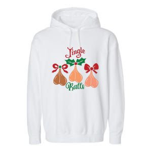 Jingle Balls Funny Christmas Adult Joke Dirty Talk Couple Garment-Dyed Fleece Hoodie