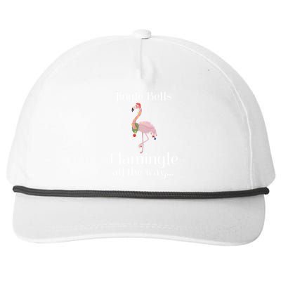 Jingle Bells Flamingle All The Way Flamingo Lovers Gift Cool Gift Snapback Five-Panel Rope Hat