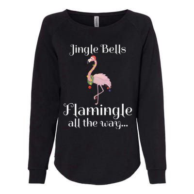 Jingle Bells Flamingle All The Way Flamingo Lovers Gift Cool Gift Womens California Wash Sweatshirt