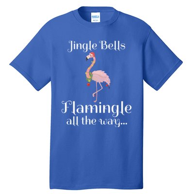 Jingle Bells Flamingle All The Way Flamingo Lovers Gift Cool Gift Tall T-Shirt