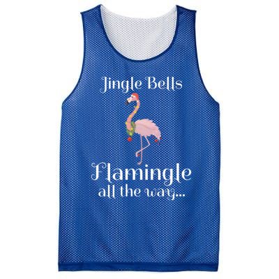 Jingle Bells Flamingle All The Way Flamingo Lovers Gift Cool Gift Mesh Reversible Basketball Jersey Tank