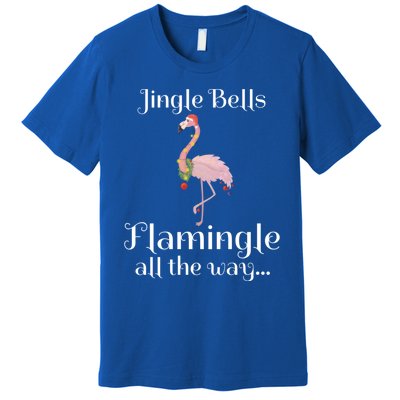 Jingle Bells Flamingle All The Way Flamingo Lovers Gift Cool Gift Premium T-Shirt