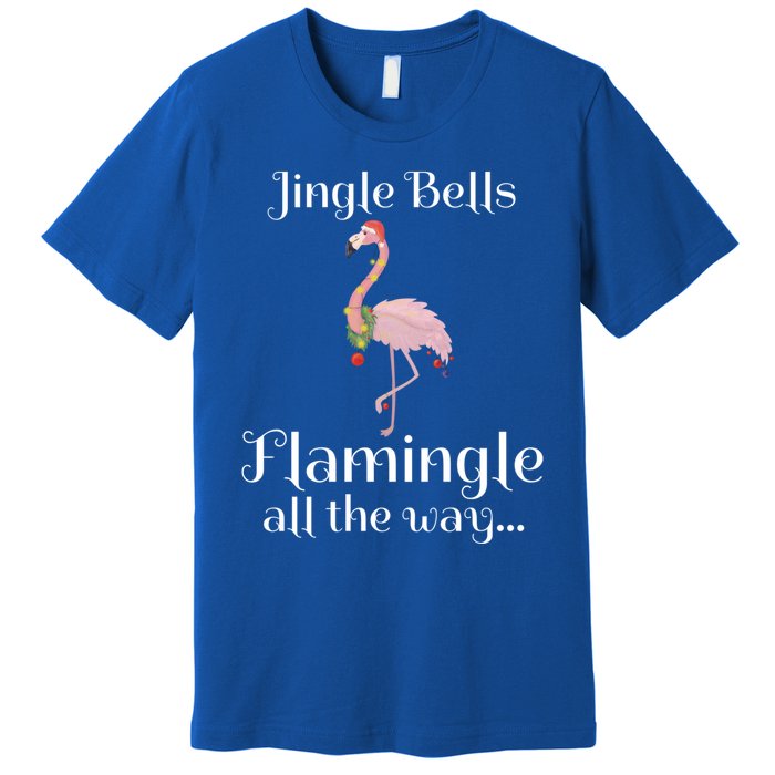 Jingle Bells Flamingle All The Way Flamingo Lovers Gift Cool Gift Premium T-Shirt