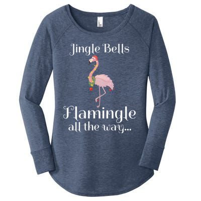 Jingle Bells Flamingle All The Way Flamingo Lovers Gift Cool Gift Women's Perfect Tri Tunic Long Sleeve Shirt