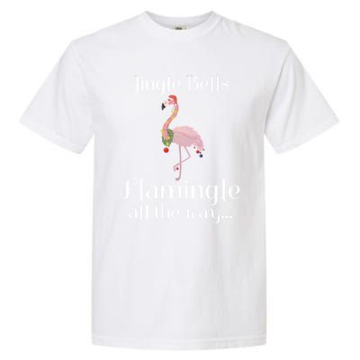 Jingle Bells Flamingle All The Way Flamingo Lovers Gift Cool Gift Garment-Dyed Heavyweight T-Shirt