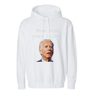 Joe Biden Funny Quote Saying Four More Years Pause Biden Garment-Dyed Fleece Hoodie