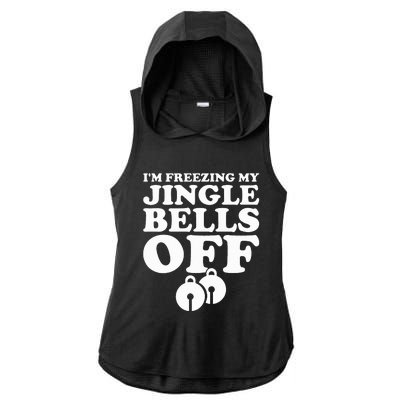 Jingle Bells Funny Christmas Party Pajama Ladies PosiCharge Tri-Blend Wicking Draft Hoodie Tank