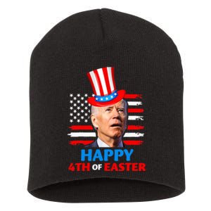 Joe Biden Funny 4th Of July Happy 4th Of Easter Confuse Short Acrylic Beanie