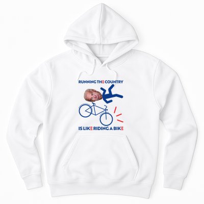 Joe Biden Falling Off Bike, Running The Country Is Like Riding A Bike Hoodie