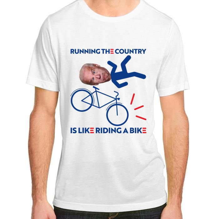 Joe Biden Falling Off Bike, Running The Country Is Like Riding A Bike Adult ChromaSoft Performance T-Shirt