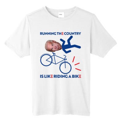 Joe Biden Falling Off Bike, Running The Country Is Like Riding A Bike Tall Fusion ChromaSoft Performance T-Shirt