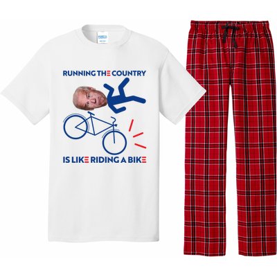 Joe Biden Falling Off Bike, Running The Country Is Like Riding A Bike Pajama Set