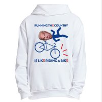 Joe Biden Falling Off Bike, Running The Country Is Like Riding A Bike Urban Pullover Hoodie