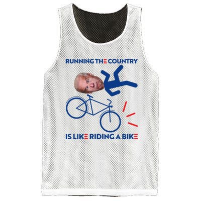 Joe Biden Falling Off Bike, Running The Country Is Like Riding A Bike Mesh Reversible Basketball Jersey Tank