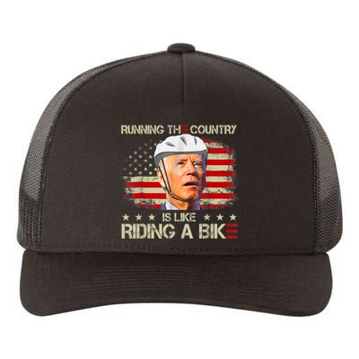 Joe Biden Falling Off Bike, Running The Country Is Like Riding A Bike Yupoong Adult 5-Panel Trucker Hat