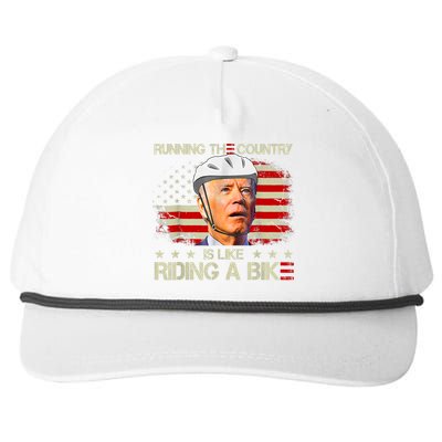 Joe Biden Falling Off Bike, Running The Country Is Like Riding A Bike Snapback Five-Panel Rope Hat