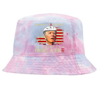 Joe Biden Falling Off Bike, Running The Country Is Like Riding A Bike Tie-Dyed Bucket Hat