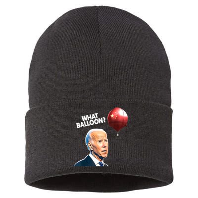 Joe Biden Funny Chinese Spy Balloon What Balloon Sustainable Knit Beanie