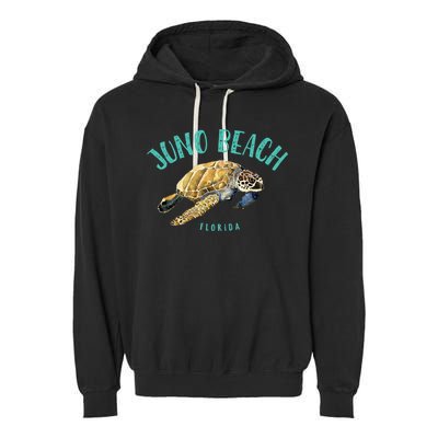 Juno Beach Florida Sea Turtle Design Garment-Dyed Fleece Hoodie