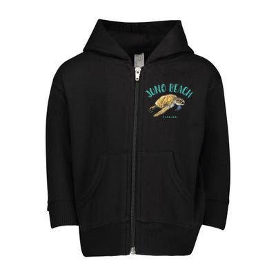 Juno Beach Florida Sea Turtle Design Toddler Zip Fleece Hoodie