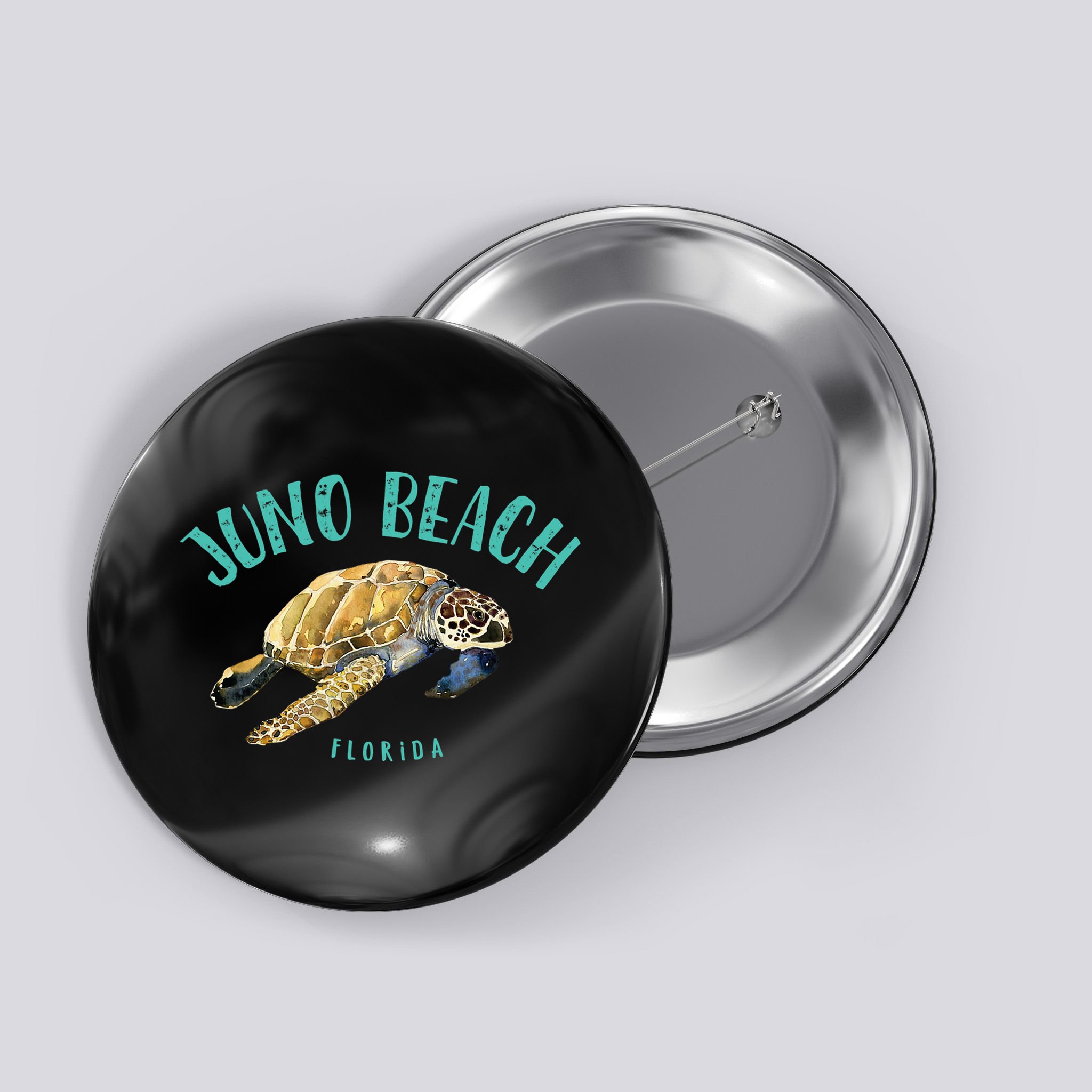 Juno Beach Florida Sea Turtle Design Button