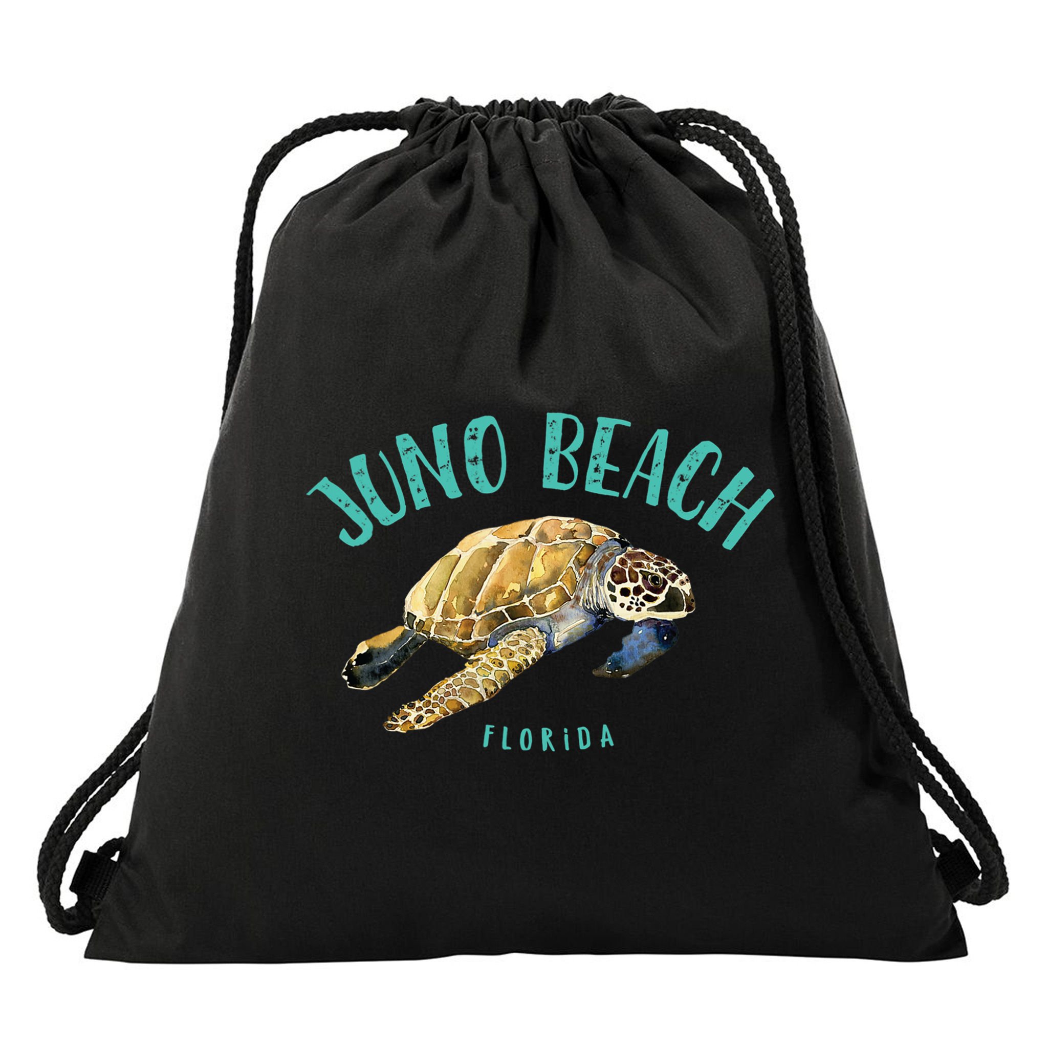 Juno Beach Florida Sea Turtle Design Drawstring Bag