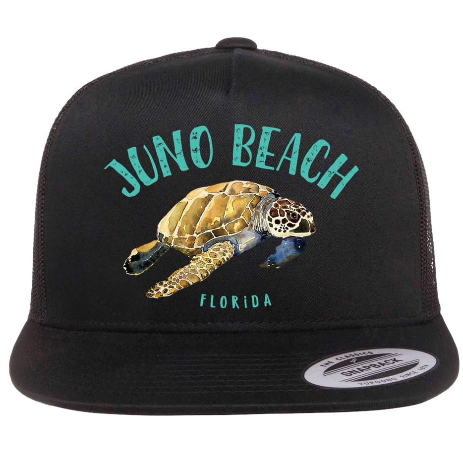 Juno Beach Florida Sea Turtle Design Flat Bill Trucker Hat