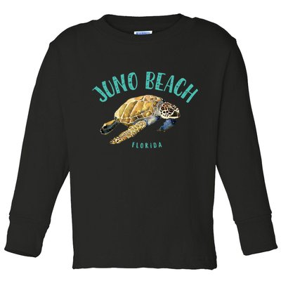 Juno Beach Florida Sea Turtle Design Toddler Long Sleeve Shirt