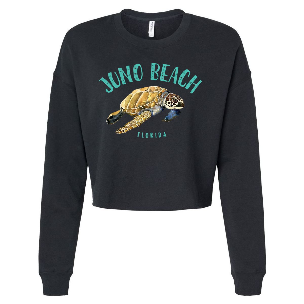 Juno Beach Florida Sea Turtle Design Cropped Pullover Crew