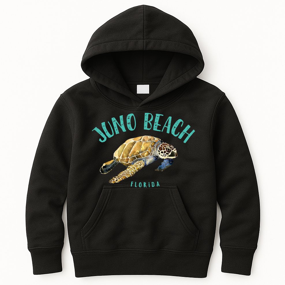 Juno Beach Florida Sea Turtle Design Kids Hoodie