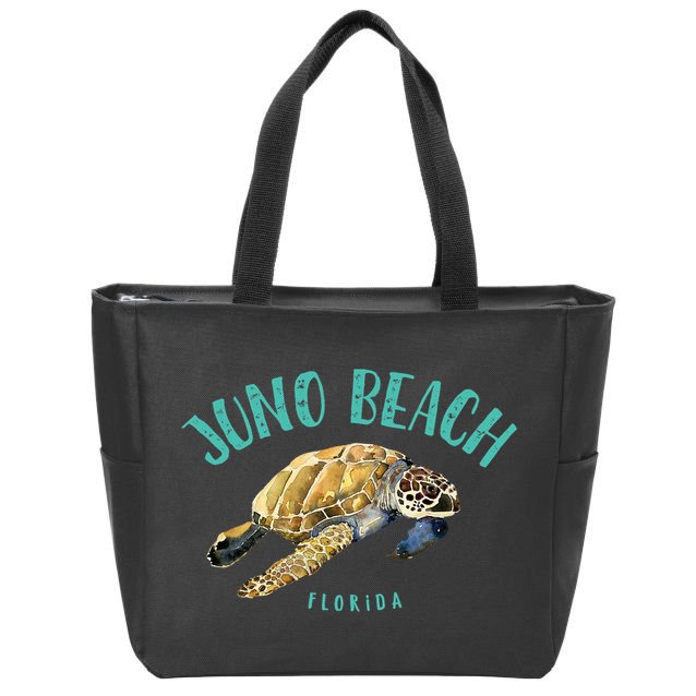 Juno Beach Florida Sea Turtle Design Zip Tote Bag