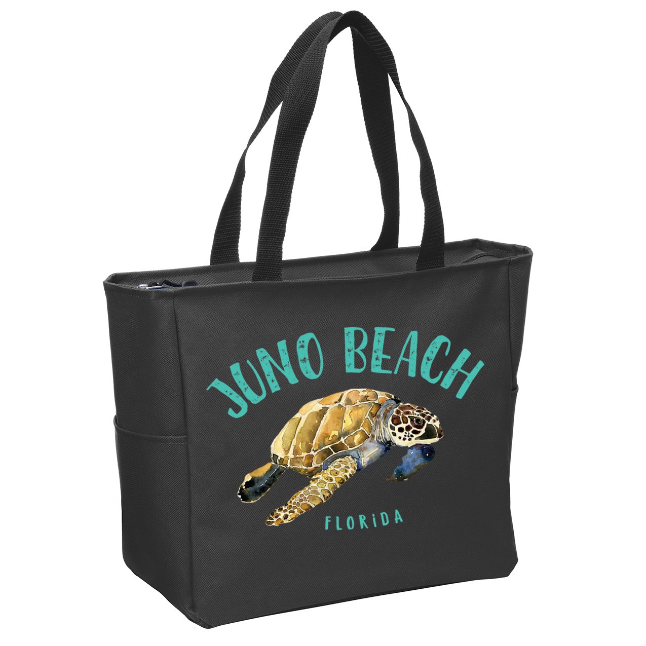 Juno Beach Florida Sea Turtle Design Zip Tote Bag