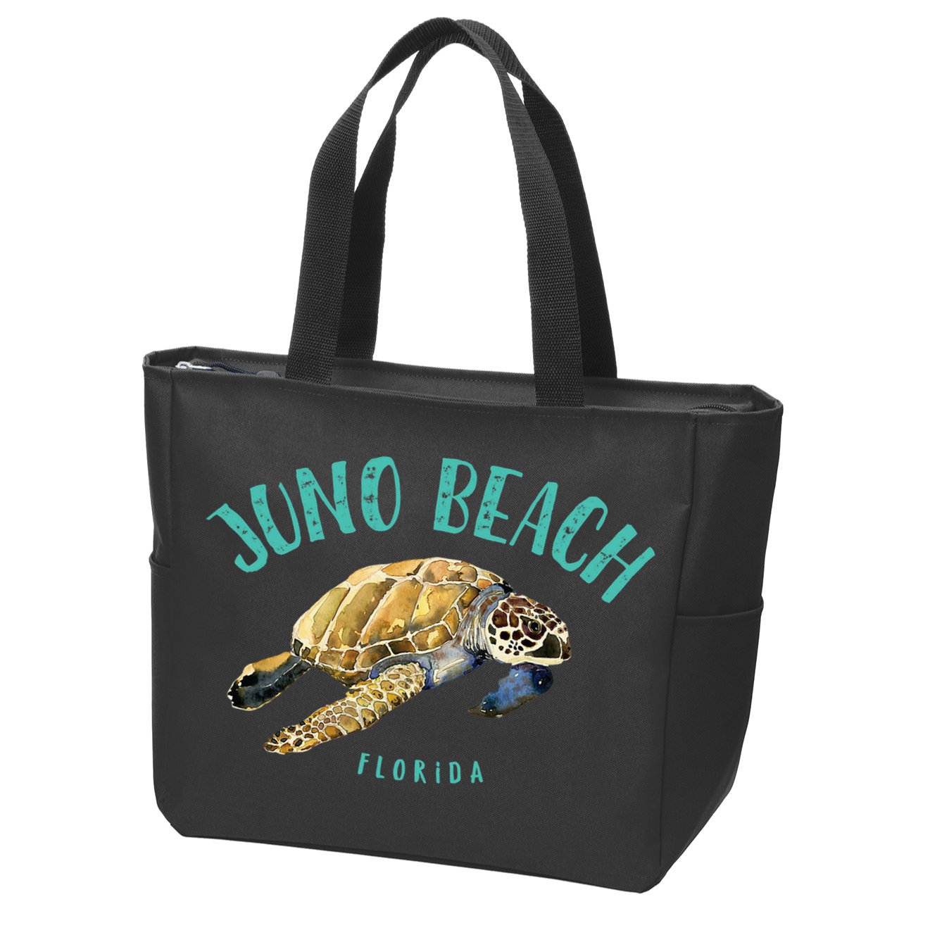 Juno Beach Florida Sea Turtle Design Zip Tote Bag