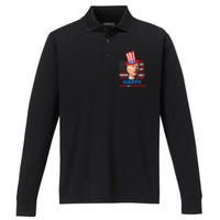 Joe Biden Funn 4th Of July Happy 4th Of Easter Confuse Performance Long Sleeve Polo