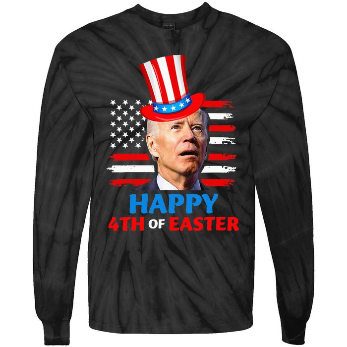 Joe Biden Funn 4th Of July Happy 4th Of Easter Confuse Tie-Dye Long Sleeve Shirt