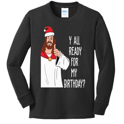 Jesus Birthday Funny Christmas Kids Long Sleeve Shirt