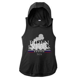 Joe Biden for President 2024 Biden Express 2024 Ladies PosiCharge Tri-Blend Wicking Draft Hoodie Tank